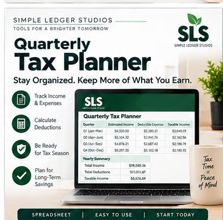 Quarterly Tax Planner for gig workers by Simple Ledger Studios