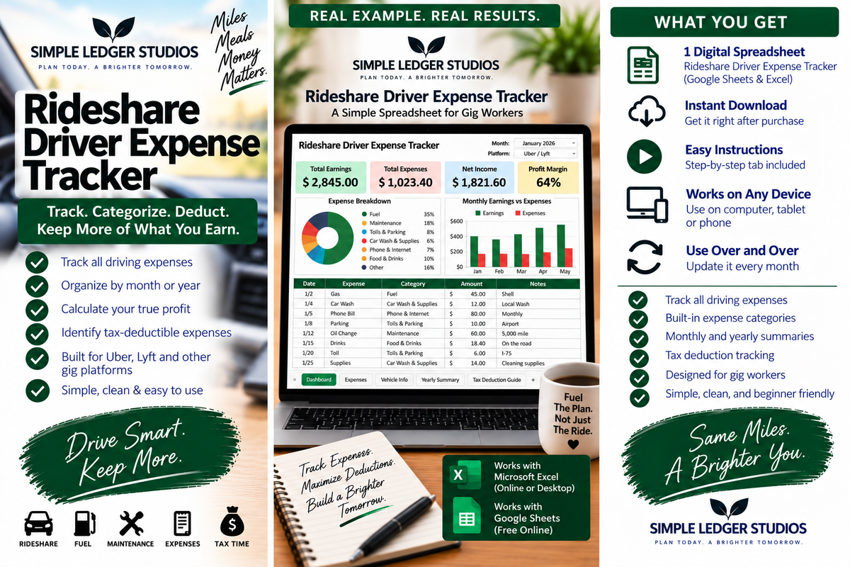 Rideshare Driver Expense Tracker features