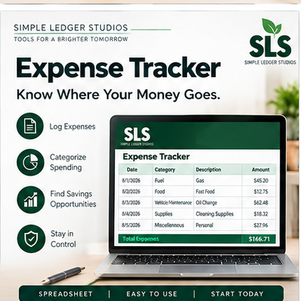Rideshare Driver Expense Tracker by Simple Ledger Studios